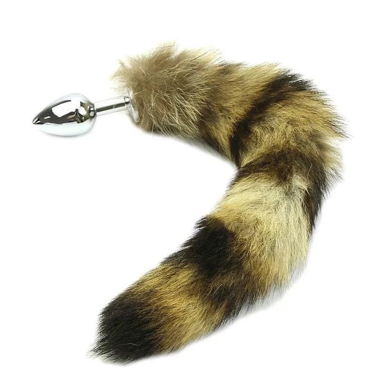 Cola de Mapache con Plug Anal Metálico, Talla M